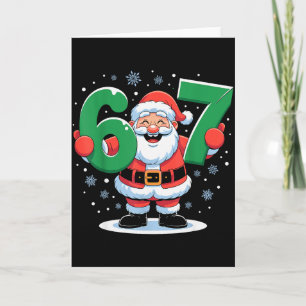 Retro 67 Meme Funny Christmas Santa Six Seven Holi Card