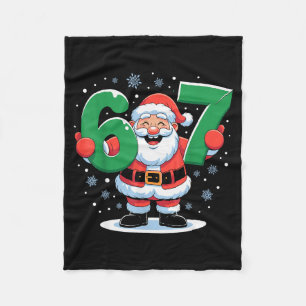 Retro 67 Meme Funny Christmas Santa Six Seven Holi Fleece Blanket