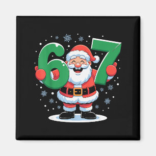 Retro 67 Meme Funny Christmas Santa Six Seven Holi Magnet