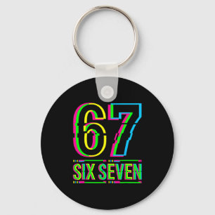 Retro 67 Meme Funny Six Seven Meme 6 7 Meme 6 7 Key Ring