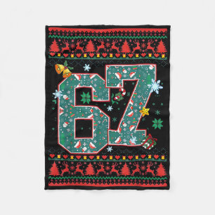 Retro 67 Six Seven Christmas Shirt Meme  Fleece Blanket