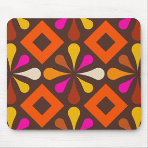 retro 70s 60s pattern style mouse pad