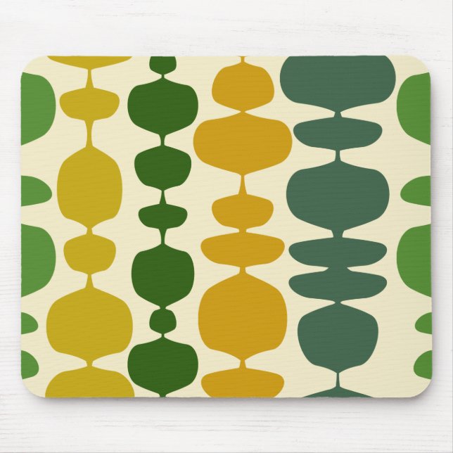 retro 70s 60s pattern style mouse pad (Front)