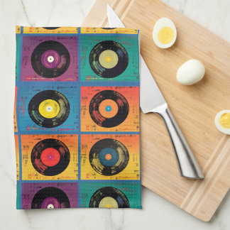 Retro 70s 60s Vinyl Record Album Tea Towel