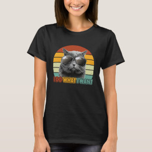Retro 70s 80s 90s Cool Cat Sunglasses i do what i T-Shirt