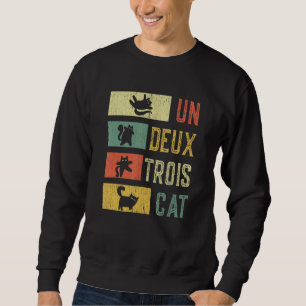 Retro 70s 80s 90s Un Deux Trois Cat Meowy Cat Sweatshirt