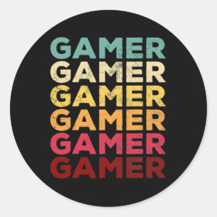 Retro 70s 80s 90s Video Game Men Boys Gift Vintage Classic Round Sticker