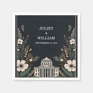 Retro 70s 80s Fast Bold Boho Courthouse Wedding Napkin