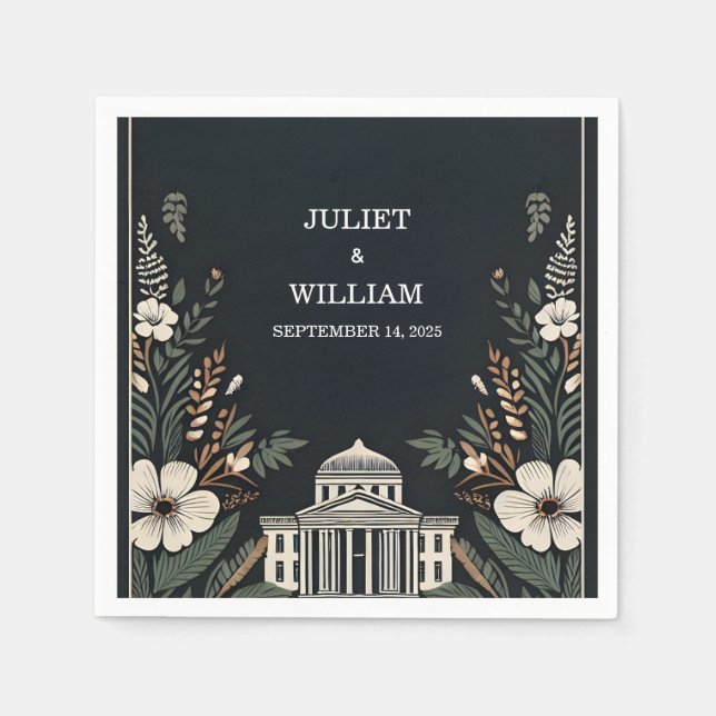 Retro 70s 80s Fast Bold Boho Courthouse Wedding Napkin (Front)