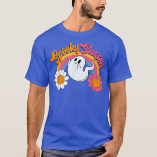 Retro 70s 80s Groovy Spooky Season Halloween Ghost T-Shirt