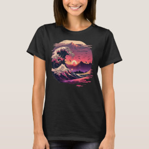 Retro 70s 80s Retrowave Great Wave Off Kanagawa Ja T-Shirt
