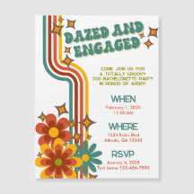Retro 70s Bachelorette Invitation Magnet