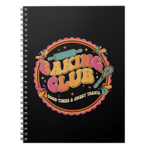 Retro 70s "Baking Club" Groovy Sweet Treats Desig Notebook