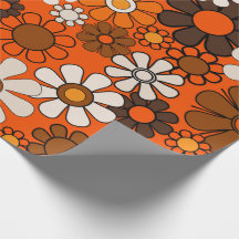 Retro 70s Birthday Boho Floral Brown Orange