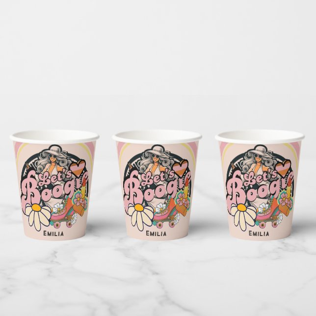 Retro 70s Boogie Disco Dancing Bridal Bachelorette Paper Cups (Multi)