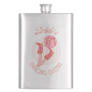 Retro 70s Bride’s Dancing Queens Bachelorette Hip Flask