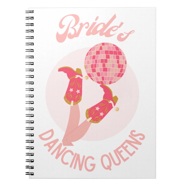 Retro 70s Bride’s Dancing Queens Bachelorette  Notebook (Front)