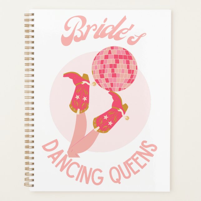 Retro 70s Bride’s Dancing Queens Bachelorette  Planner (Front)