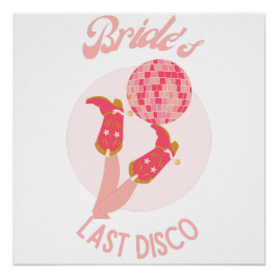 Retro 70s Bride’s Last Disco Bachelorette Party Poster