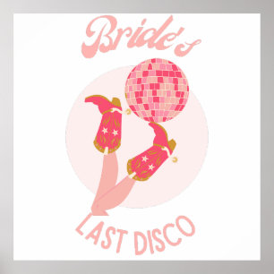 Retro 70s Bride’s Last Disco Bachelorette Party Poster