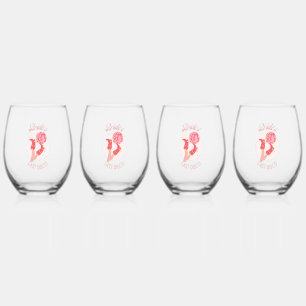 Retro 70s Bride’s Last Disco Bachelorette Party Stemless Wine Glass