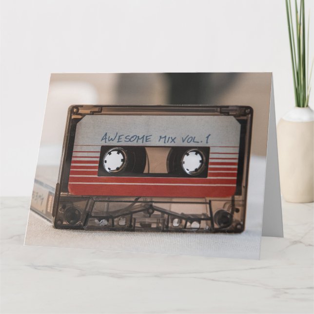 RETRO 70s CASSETTE TAPE BIRTHDAY GREETING CARDS (Front)