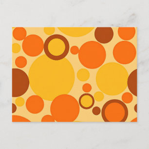 Retro 70s Circle Pattern in Orange Brown Postcard