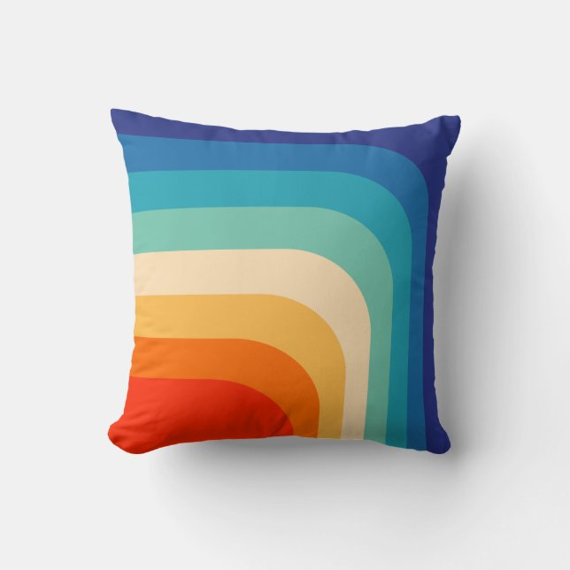 Retro 70s Color Bars Cushion (Front)