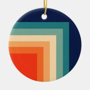 Retro 70s Colour Palette Ceramic Ornament