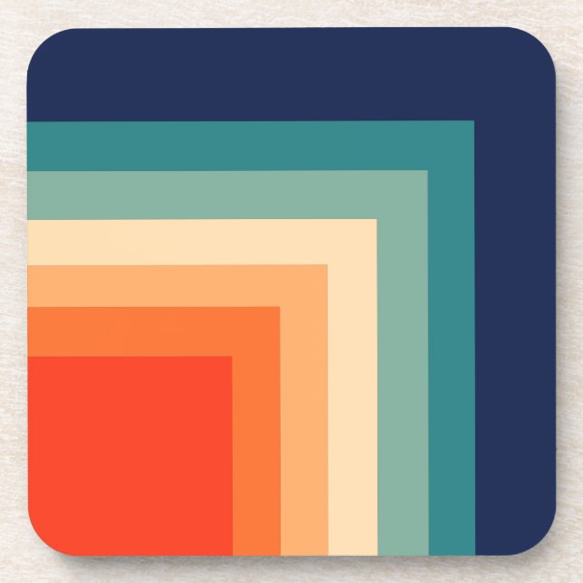 Retro 70s Colour Palette Throw Pillow Coaster (Front)