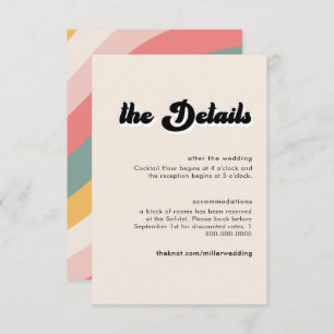 Retro 70s Colour Waves Details Enclosure Card