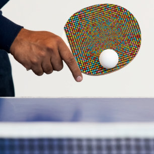 Retro 70s Colourful Op Art Ping Pong Paddle