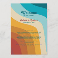 Retro 70's Colourful Rainbow Wedding Itinerary