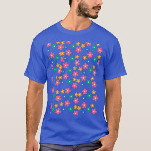 Retro 70s daisy flowers in orange lilac friends T-Shirt