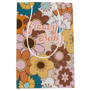 Retro 70s Daisy Groovy Baby Floral Vintage 60s Medium Gift Bag