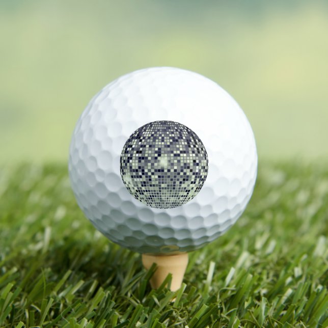 Retro 70s Disco Ball - Novelty Golf Balls (Insitu Tee)