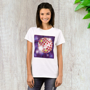 Retro 70s Disco Ball Vibrant Red T-Shirt