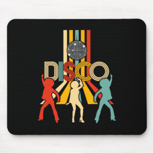 Retro 70s Disco Gifts Vintage Dancing Disco Ball Mouse Pad