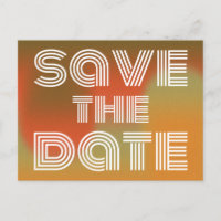 Retro 70s Disco Style Orange Green Save The Date
