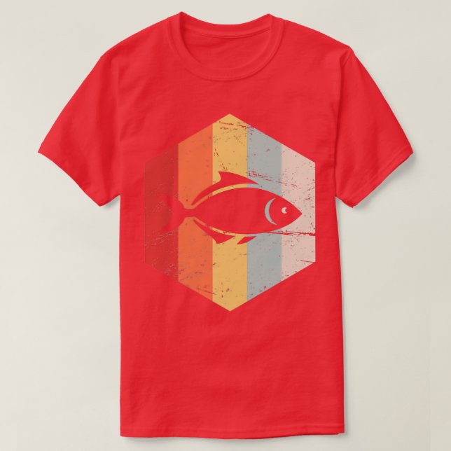 Retro 70s Fish Aquarium Icon T-Shirt (Design Front)