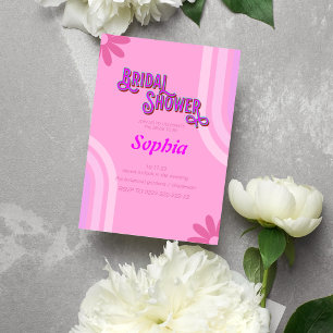 retro 70S floral  BRIDAL SHOWER  Invitation