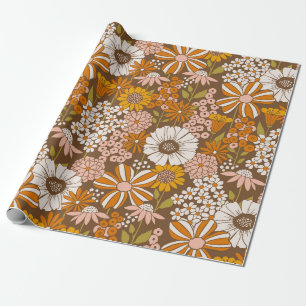 Retro 70s Floral Wrapping Paper