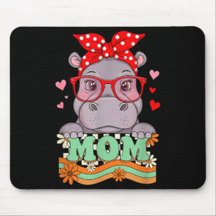 Retro 70s Flower Hip Mom Mama Grandma Mother's Day Mouse Pad