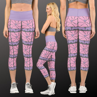 Retro 70s Flower Pattern High Waisted Capris