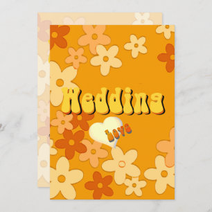 Retro 70s Flower Power Chic Wedding Invitation