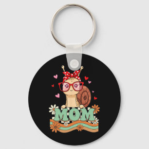 Retro 70s Flower Snail Mum Mama Grandma Mother's D Key Ring