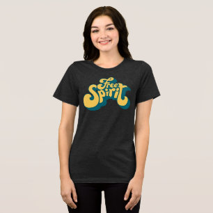 Retro 70s Free Spirit - Groovy Typography Tri-Blend Shirt