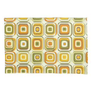 Retro 70s Geometric Pattern in Warm Tones Pillowcase