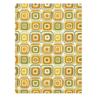 Retro 70s Geometric Pattern in Warm Tones Tablecloth