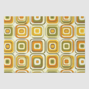 Retro 70s Geometric Pattern in Warm Tones Tissue Paper